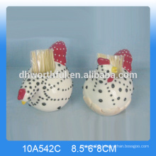 Good quality ceramic cock toothpick holder for kitchen